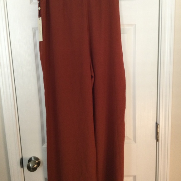 Rust pull on wide leg pant - Picture 2 of 3